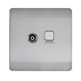 ART-TLP+TVBS  TV Co-Axial & Telephone Brushed Steel
